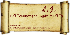 Lövenberger Gyárfás névjegykártya